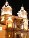 The Monastery of San Francisco lit up at night.